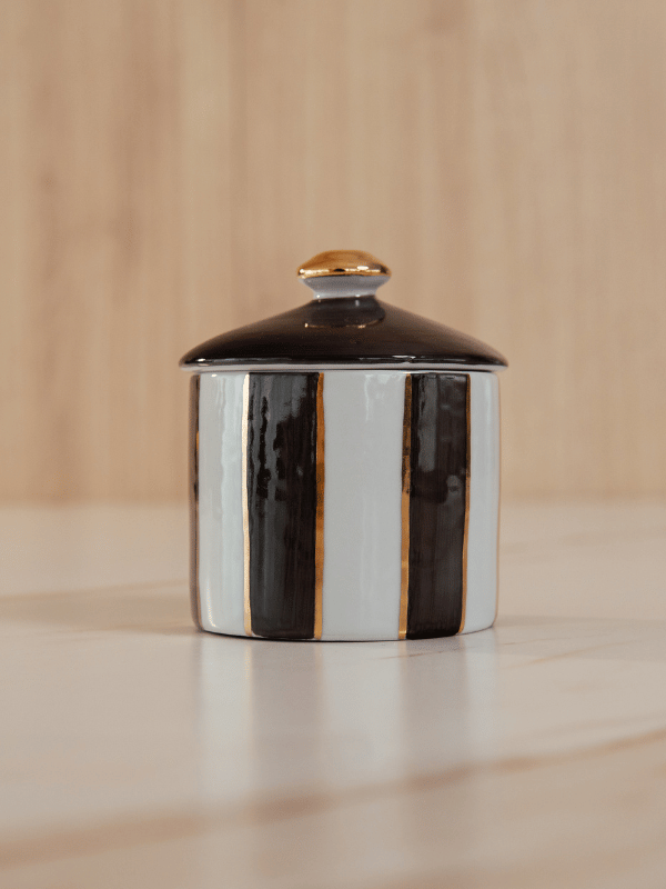 Vela de Porcelana Listrada Burgundy