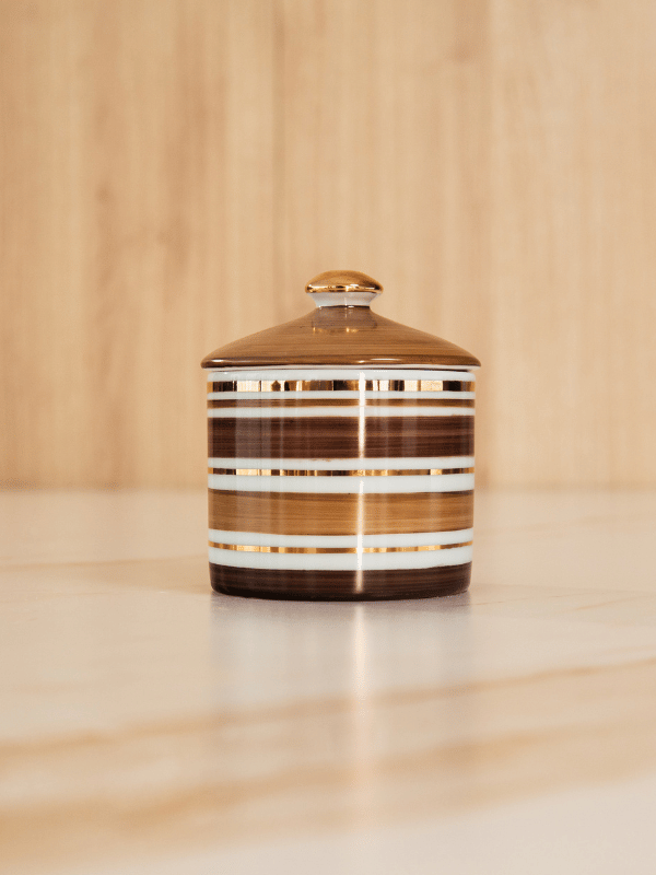 Vela de Porcelana Listrada Tabaco