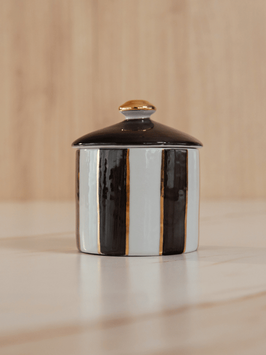 Vela de Porcelana Listrada Burgundy
