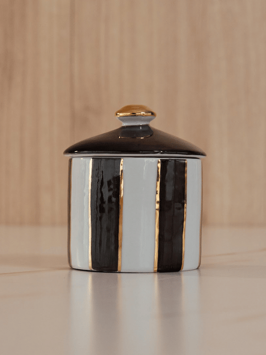 Vela de Porcelana Listrada Verde Imperial